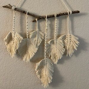 Macrame leaf wall decor